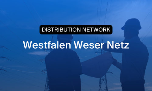 Silhuetter af teknikere i el-distributionsnettet med Westfalen Weser Netz-logoet, et billede på hvordan virksomheden optimerer tidsregistrering, HR-controlling og vagtplanlægning gennem Timegrip.