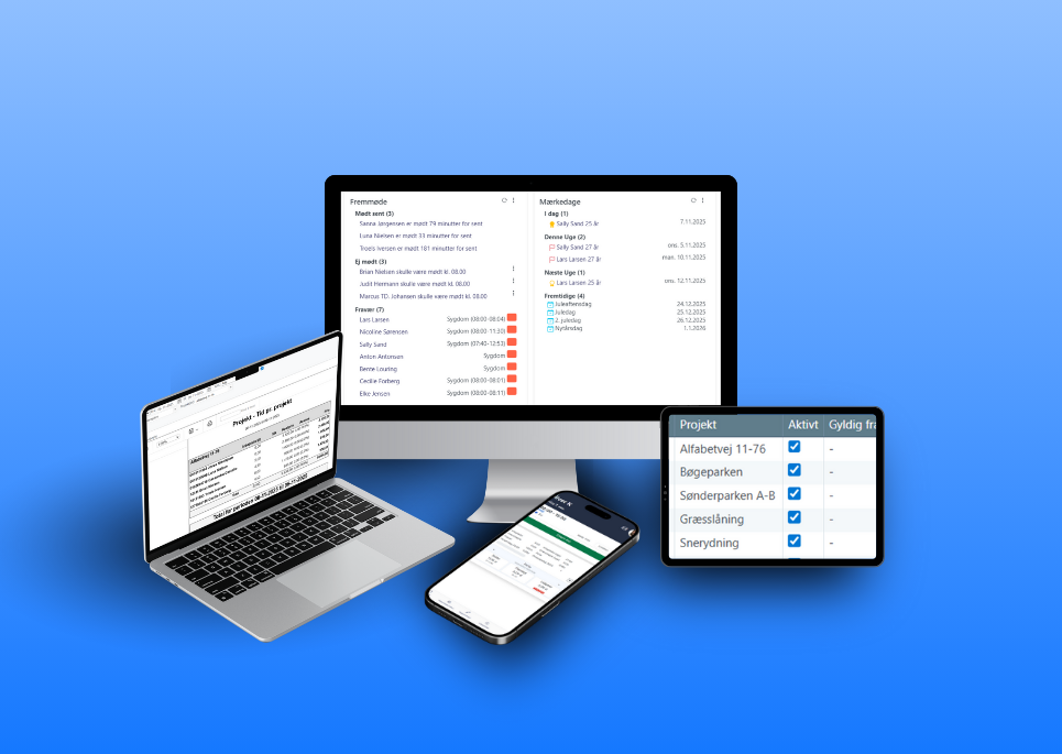 Skærmbillede der viser personale- og opgaveplanlægning for medarbejdere i boligorganisationer