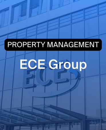 ECE Groups hovedkontor med markering af Property Management, et billede på hvordan virksomheden styrker tidsregistrering, HR-controlling og vagtplanlægning gennem Timegrip.